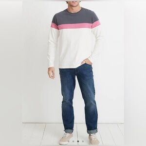 Marine Layer Men’s M/L T Shirt Jacob Pieced Color Block Long Sleeve Casual